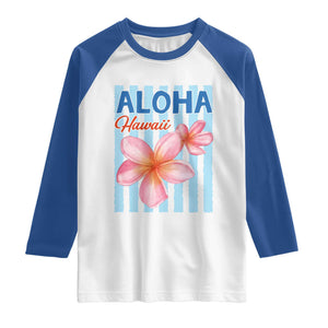 Aloha Hawaii Raglan Shirt Hibiscus Flower Tropical Beach Vacation
