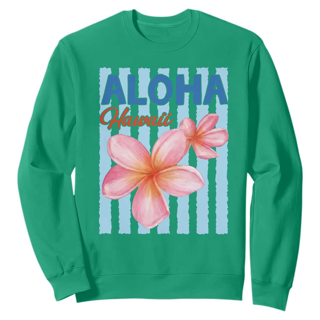 Aloha Hawaii Sweatshirt Hibiscus Flower Tropical Beach Vacation