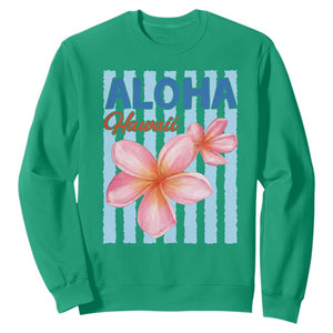 Aloha Hawaii Sweatshirt Hibiscus Flower Tropical Beach Vacation