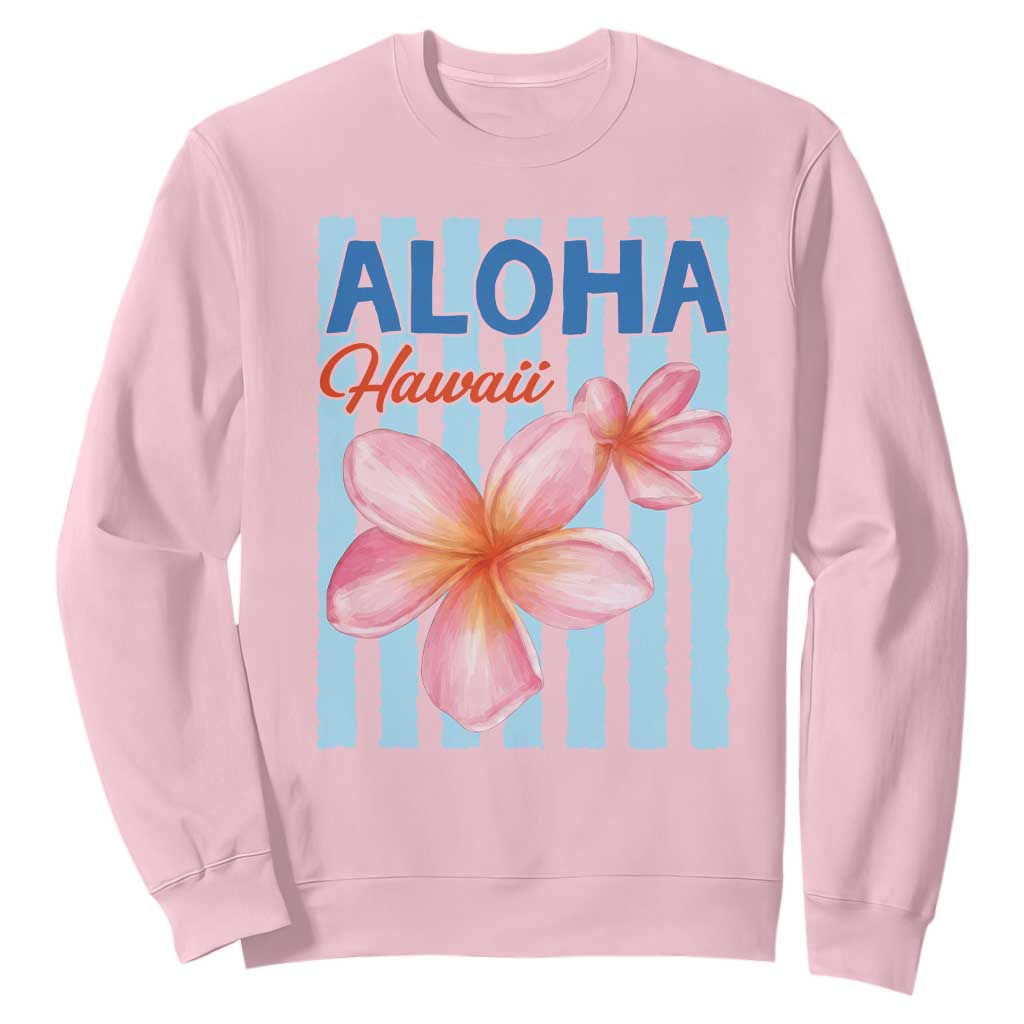 Aloha Hawaii Sweatshirt Hibiscus Flower Tropical Beach Vacation