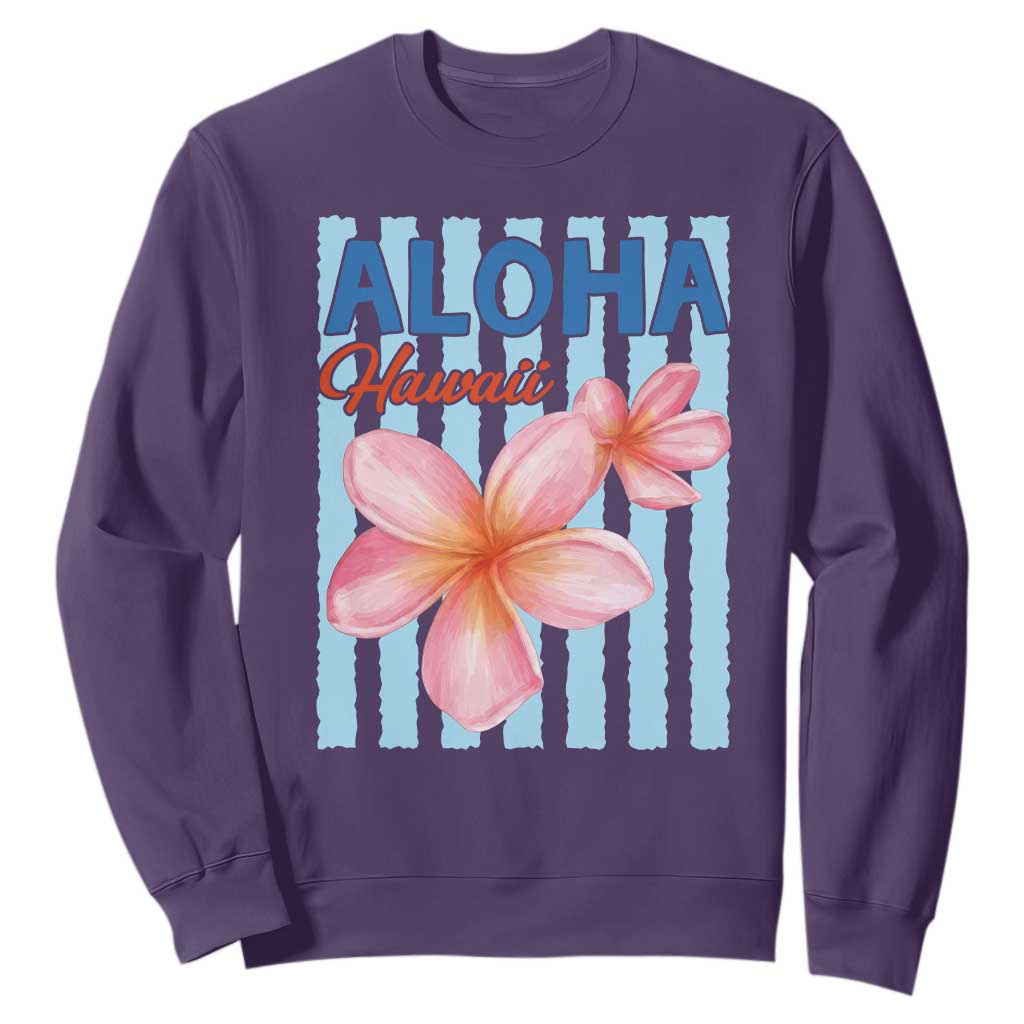 Aloha Hawaii Sweatshirt Hibiscus Flower Tropical Beach Vacation