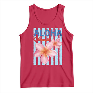 Aloha Hawaii Tank Top Hibiscus Flower Tropical Beach Vacation