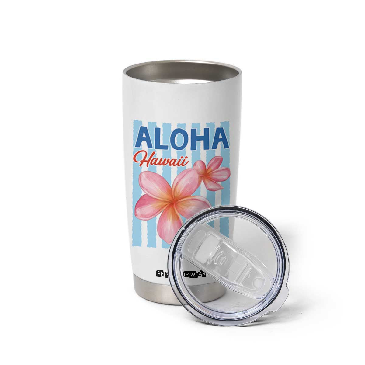 Aloha Hawaii Tumbler Cup Hibiscus Flower Tropical Beach Vacation