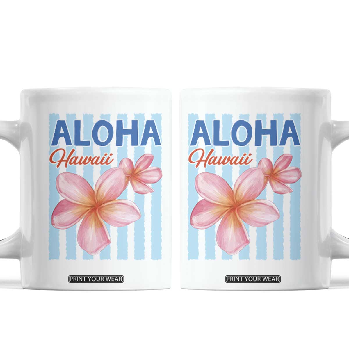 Aloha Hawaii Coffee Mug Hibiscus Flower Tropical Beach Vacation