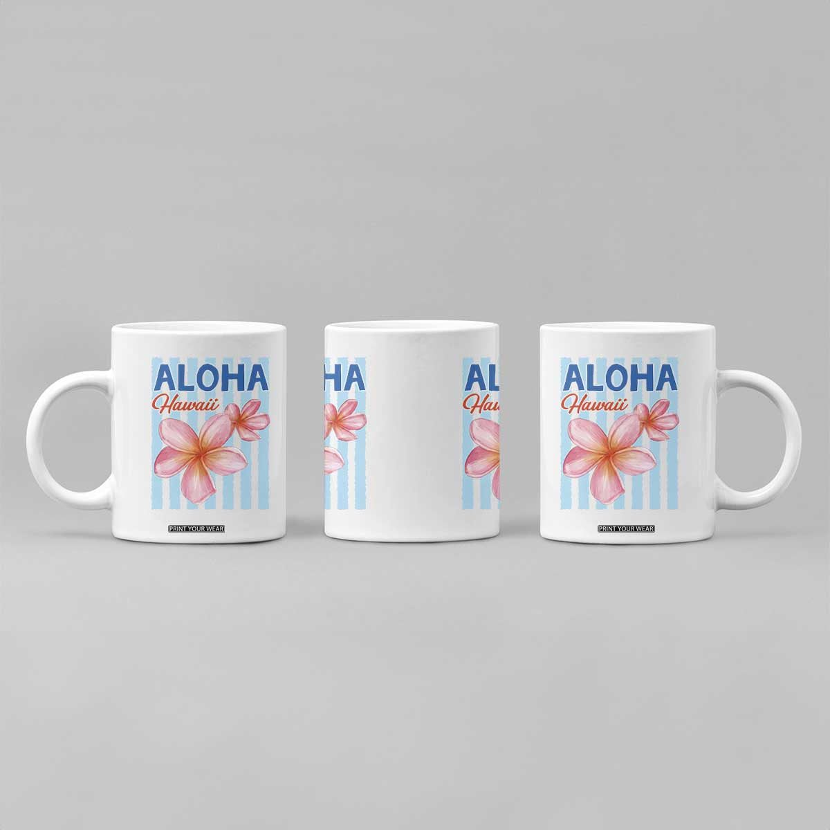 Aloha Hawaii Coffee Mug Hibiscus Flower Tropical Beach Vacation