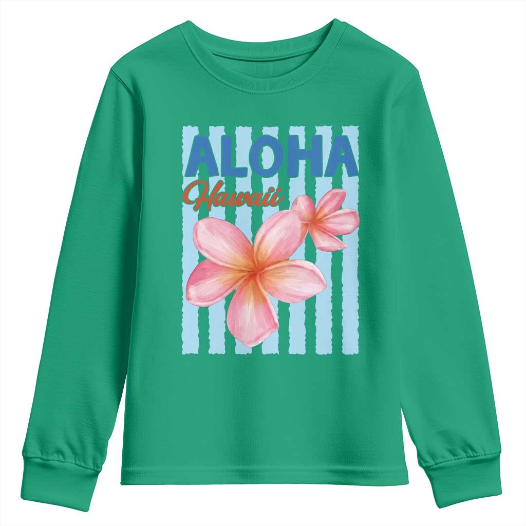 Aloha Hawaii Youth Sweatshirt Hibiscus Flower Tropical Beach Vacation