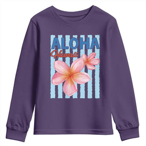 Aloha Hawaii Youth Sweatshirt Hibiscus Flower Tropical Beach Vacation
