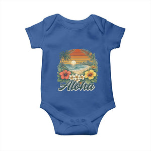 Aloha Hawaii Summer Baby Onesie Vintage Tropical Beach Graphic