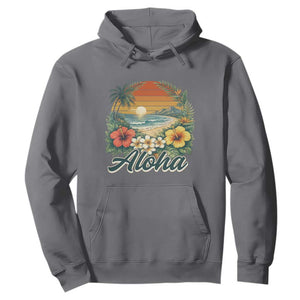 Aloha Hawaii Summer Hoodie Vintage Tropical Beach Graphic