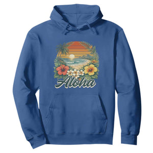 Aloha Hawaii Summer Hoodie Vintage Tropical Beach Graphic