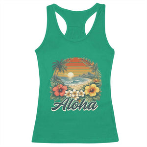Aloha Hawaii Summer Racerback Tank Top Vintage Tropical Beach Graphic TS14 Irish Green Print Your Wear