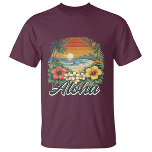 Aloha Hawaii Summer T Shirt Vintage Tropical Beach Graphic