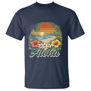 Aloha Hawaii Summer T Shirt Vintage Tropical Beach Graphic