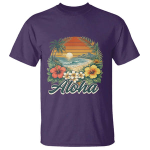 Aloha Hawaii Summer T Shirt Vintage Tropical Beach Graphic