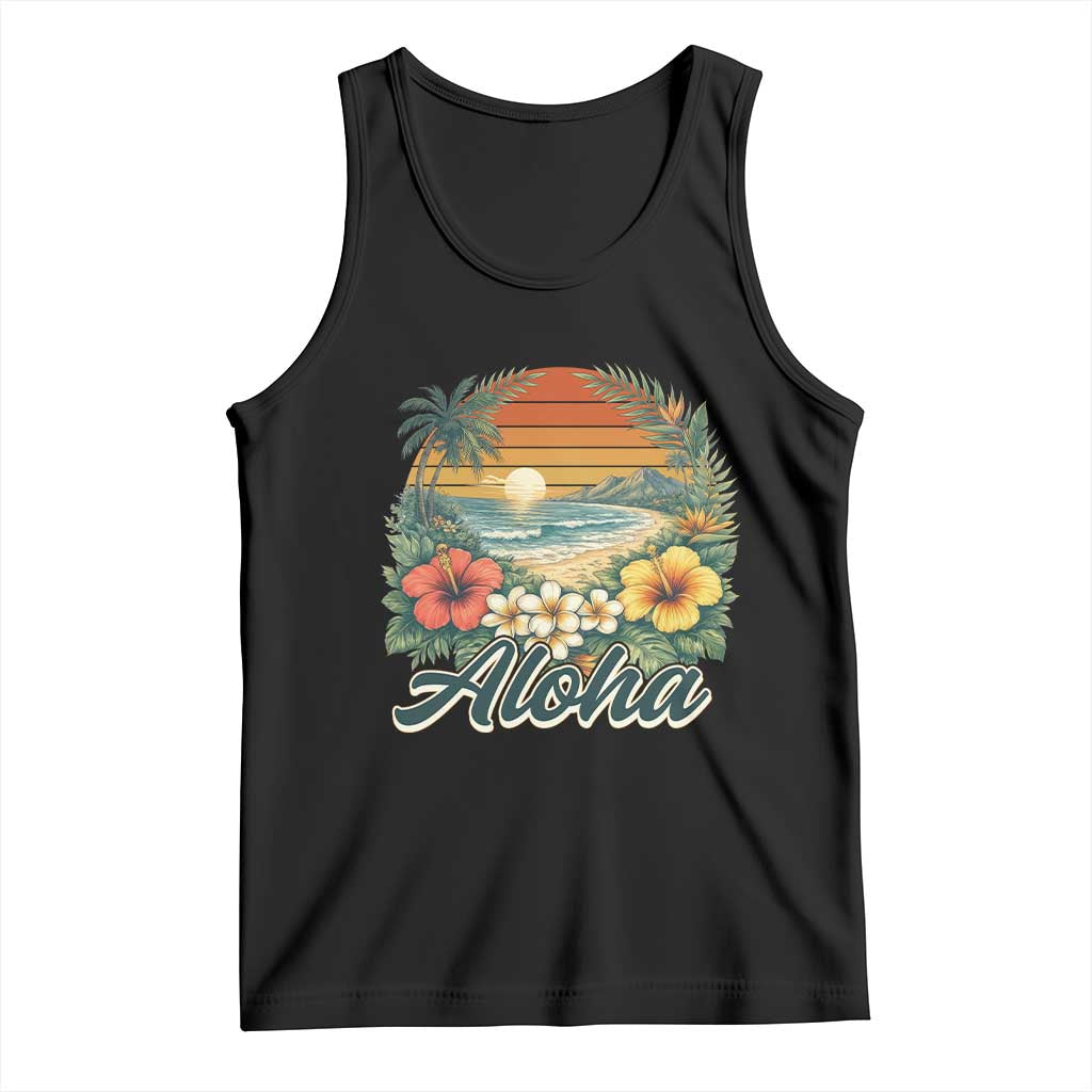 Aloha Hawaii Summer Tank Top Vintage Tropical Beach Graphic TS14 Black Print Your Wear