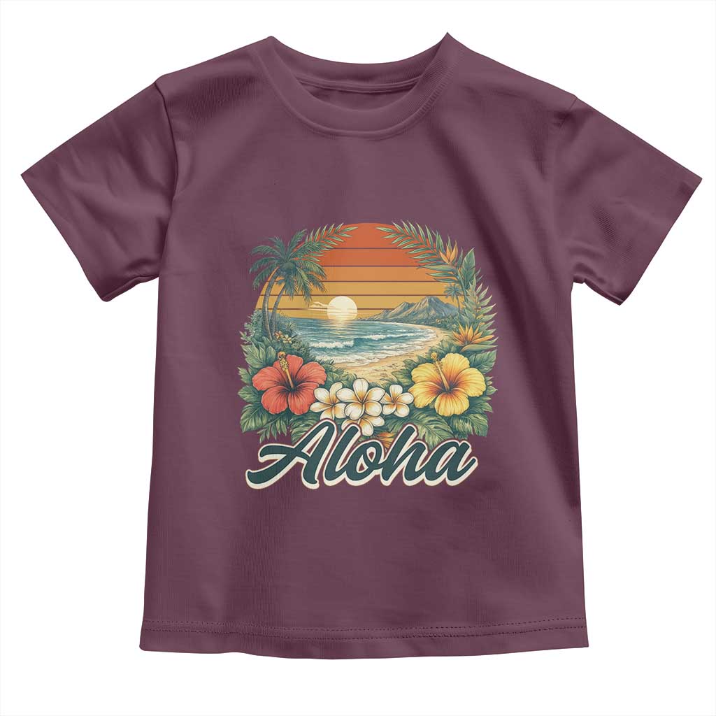 Aloha Hawaii Summer Toddler T Shirt Vintage Tropical Beach Graphic