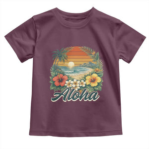Aloha Hawaii Summer Toddler T Shirt Vintage Tropical Beach Graphic
