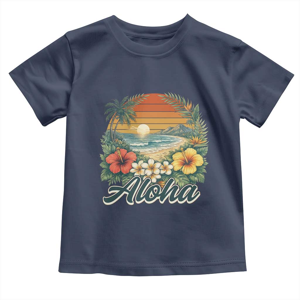 Aloha Hawaii Summer Toddler T Shirt Vintage Tropical Beach Graphic