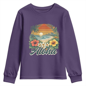 Aloha Hawaii Summer Youth Sweatshirt Vintage Tropical Beach Graphic