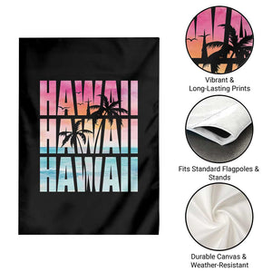 Hawaii Summer Vacation Garden Flag Vintage Tropical Beach Graphic