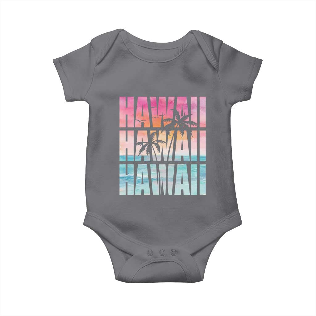 Hawaii Summer Vacation Baby Onesie Vintage Tropical Beach Graphic