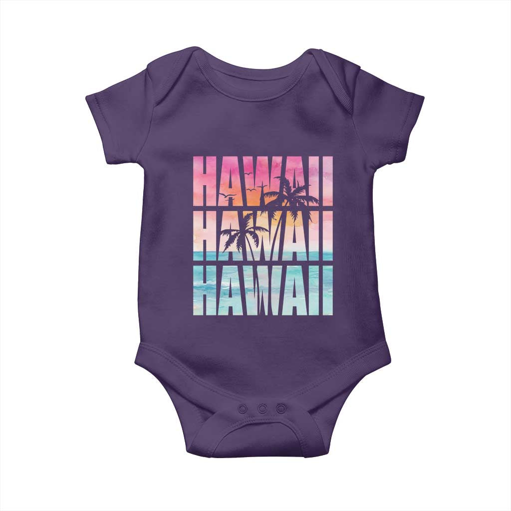 Hawaii Summer Vacation Baby Onesie Vintage Tropical Beach Graphic