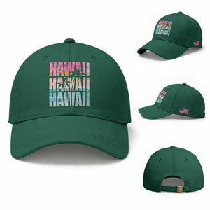 Hawaii Summer Vacation Baseball Cap Vintage Tropical Beach Graphic TS14 Baseball Cap Universal Fit Irish Green Print Your Wear