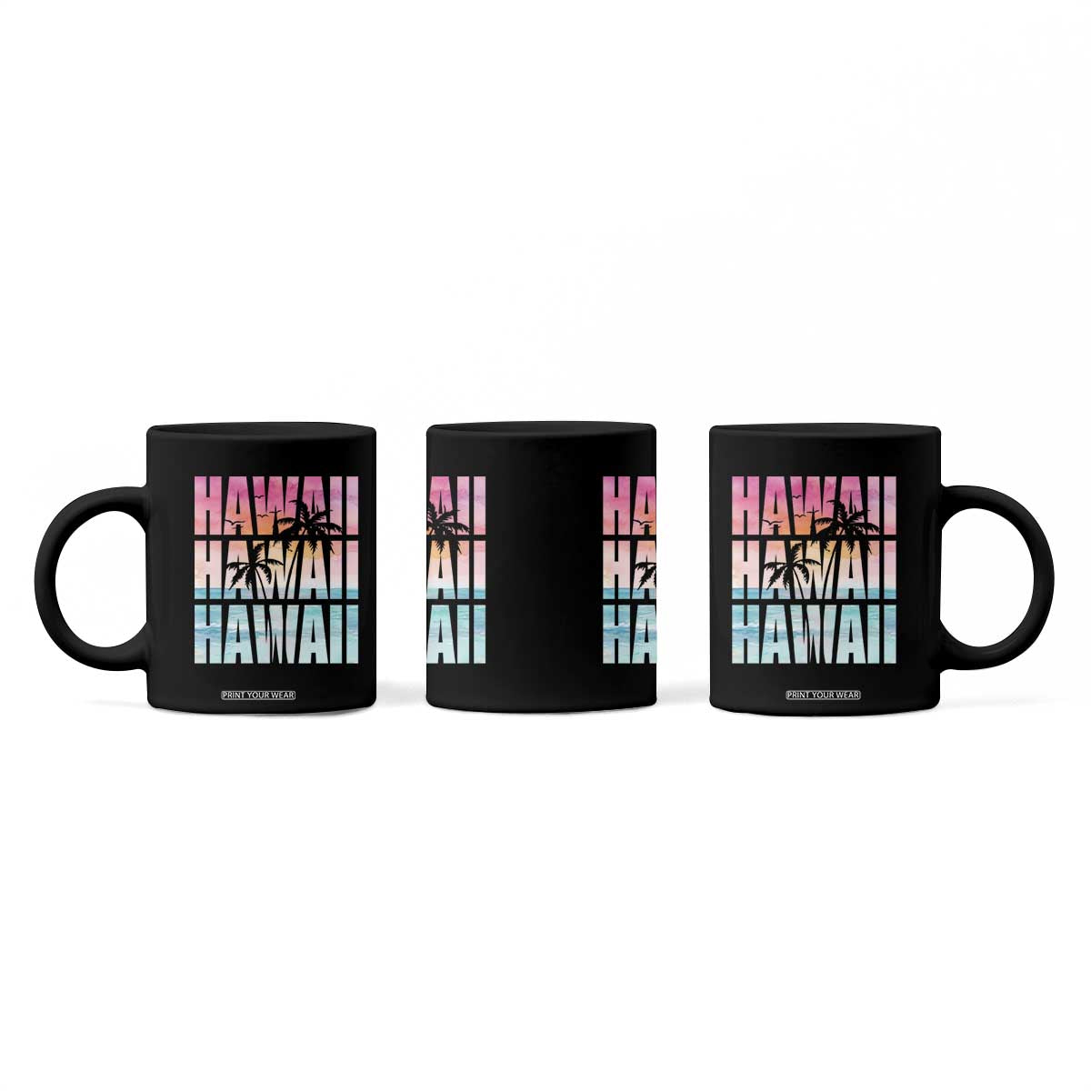 Hawaii Summer Vacation Coffee Mug Vintage Tropical Beach Graphic