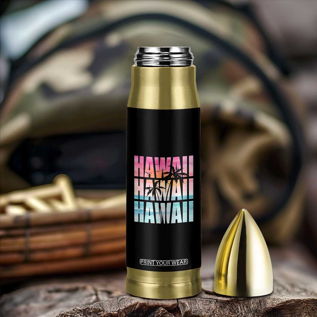 Hawaii Summer Vacation Bullet Tumbler Vintage Tropical Beach Graphic