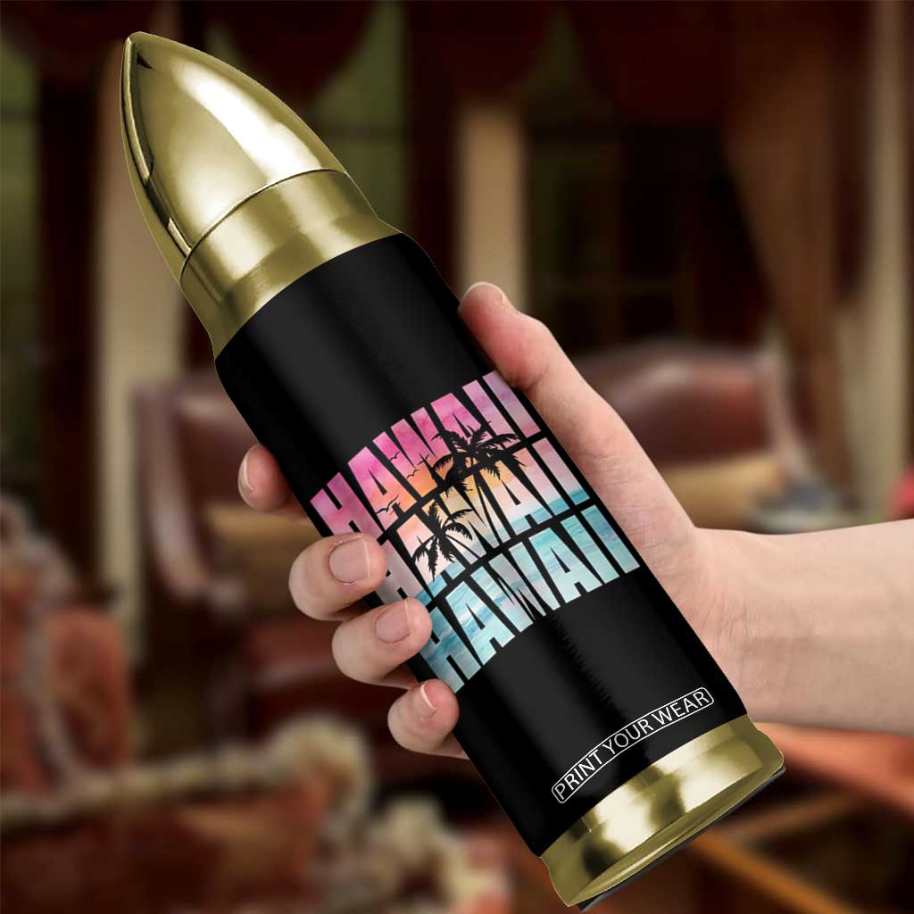 Hawaii Summer Vacation Bullet Tumbler Vintage Tropical Beach Graphic