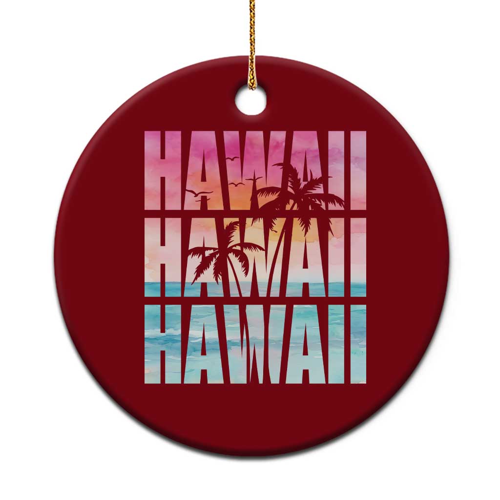 Hawaii Summer Vacation Ceramic Ornament Vintage Tropical Beach Graphic TS14 1pc Red Print Your Wear