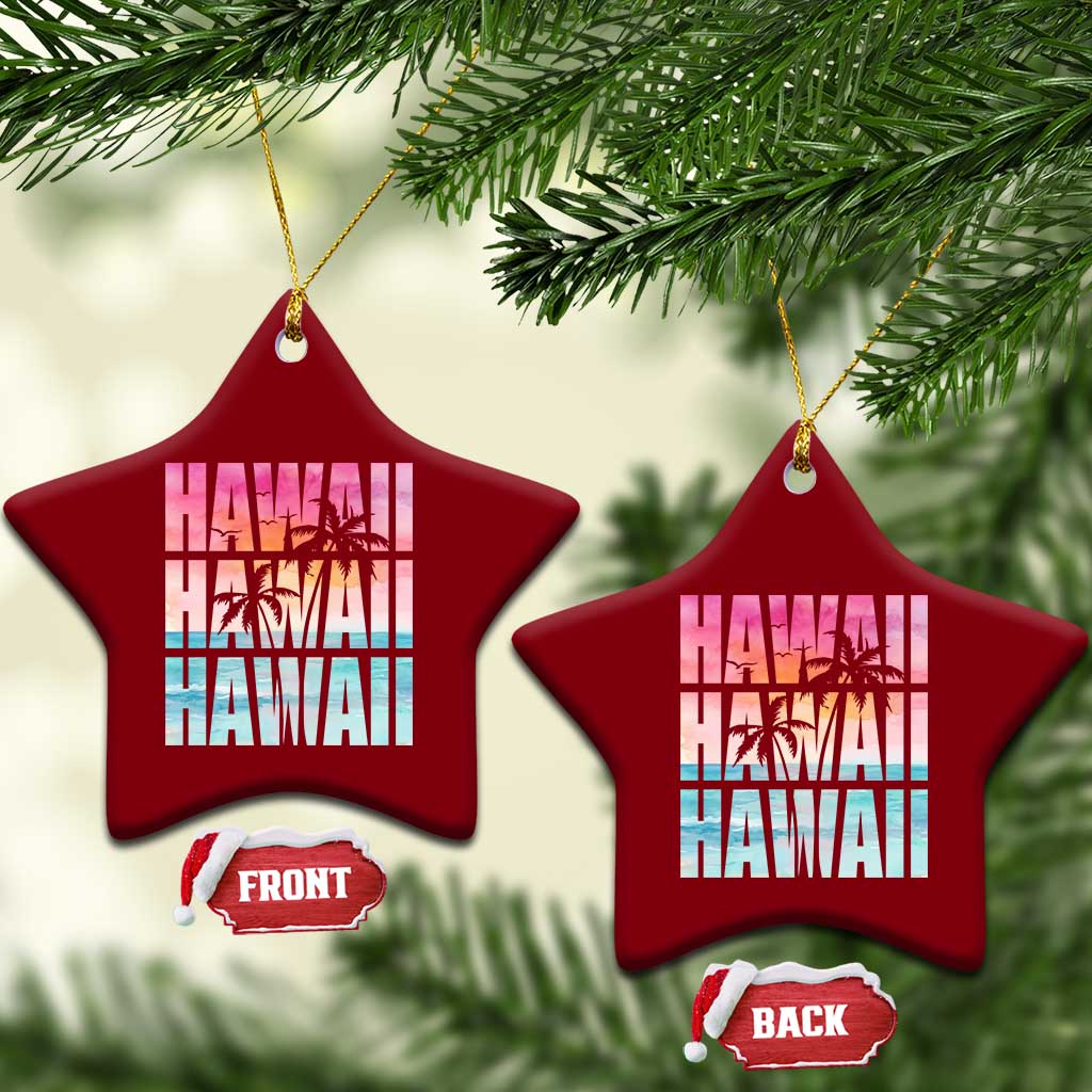 Hawaii Summer Vacation Ceramic Ornament Vintage Tropical Beach Graphic TS14 Print Your Wear