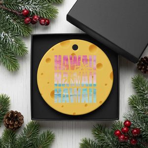 Hawaii Summer Vacation Ceramic Ornament Vintage Tropical Beach Graphic TS14 1pc Yellow Cheese Print Your Wear