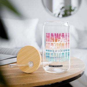 Hawaii Summer Vacation Glass Can Vintage Tropical Beach Graphic
