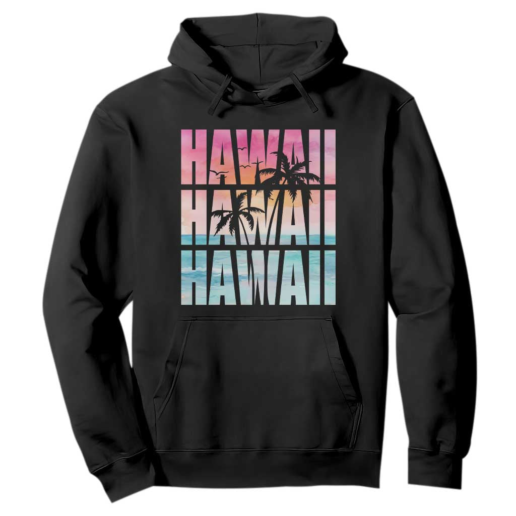 Hawaii Summer Vacation Hoodie Vintage Tropical Beach Graphic TS14 Black Print Your Wear