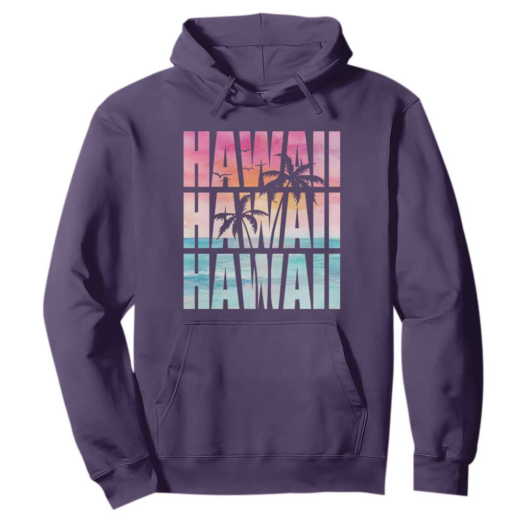 Hawaii Summer Vacation Hoodie Vintage Tropical Beach Graphic TS14 Purple Print Your Wear
