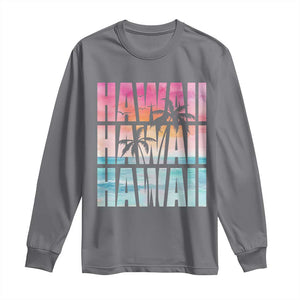 Hawaii Summer Vacation Long Sleeve Shirt Vintage Tropical Beach Graphic