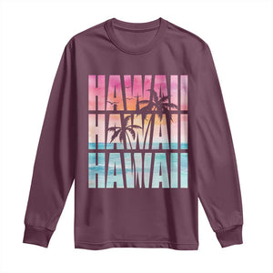 Hawaii Summer Vacation Long Sleeve Shirt Vintage Tropical Beach Graphic