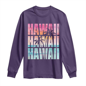 Hawaii Summer Vacation Long Sleeve Shirt Vintage Tropical Beach Graphic