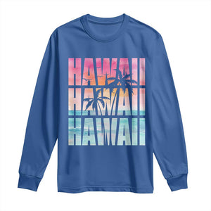 Hawaii Summer Vacation Long Sleeve Shirt Vintage Tropical Beach Graphic