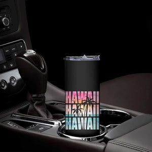 Hawaii Summer Vacation Skinny Tumbler Vintage Tropical Beach Graphic