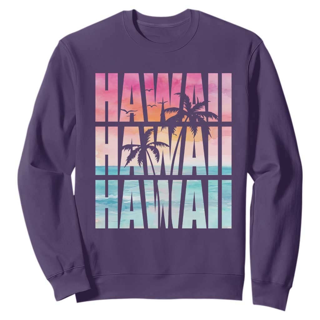 Hawaii Summer Vacation Sweatshirt Vintage Tropical Beach Graphic
