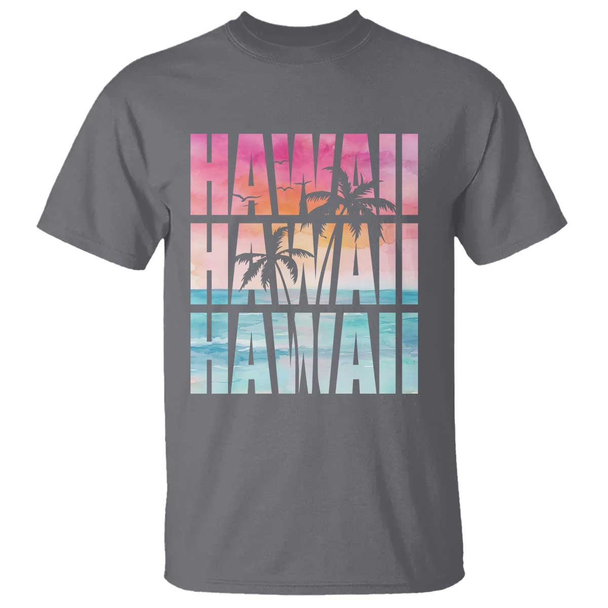 Hawaii Summer Vacation T Shirt Vintage Tropical Beach Graphic