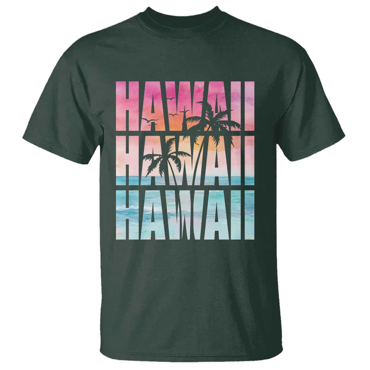 Hawaii Summer Vacation T Shirt Vintage Tropical Beach Graphic