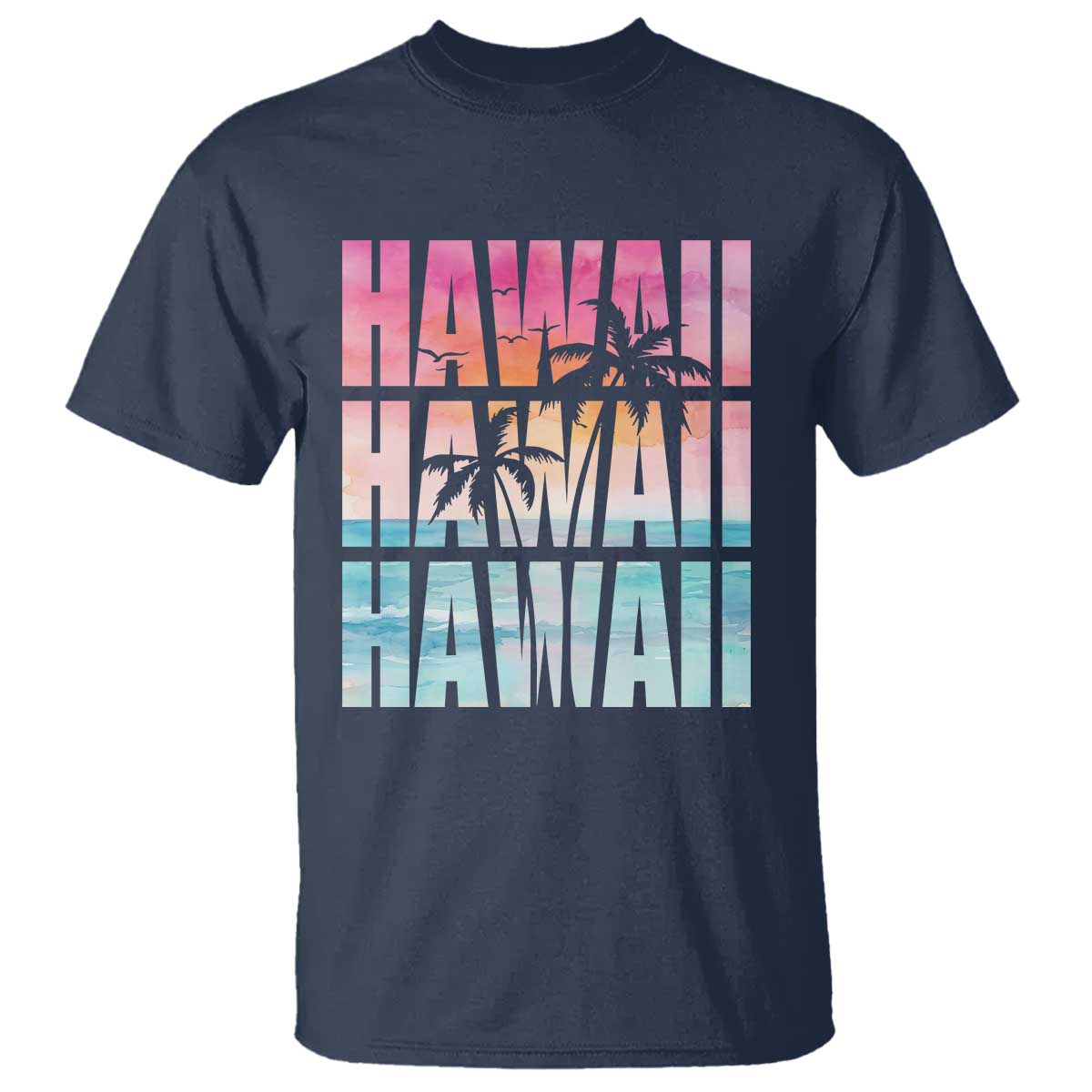Hawaii Summer Vacation T Shirt Vintage Tropical Beach Graphic