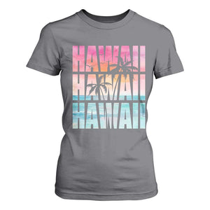 Hawaii Summer Vacation T Shirt For Women Vintage Tropical Beach Graphic TS14 Charcoal Print Your Wear