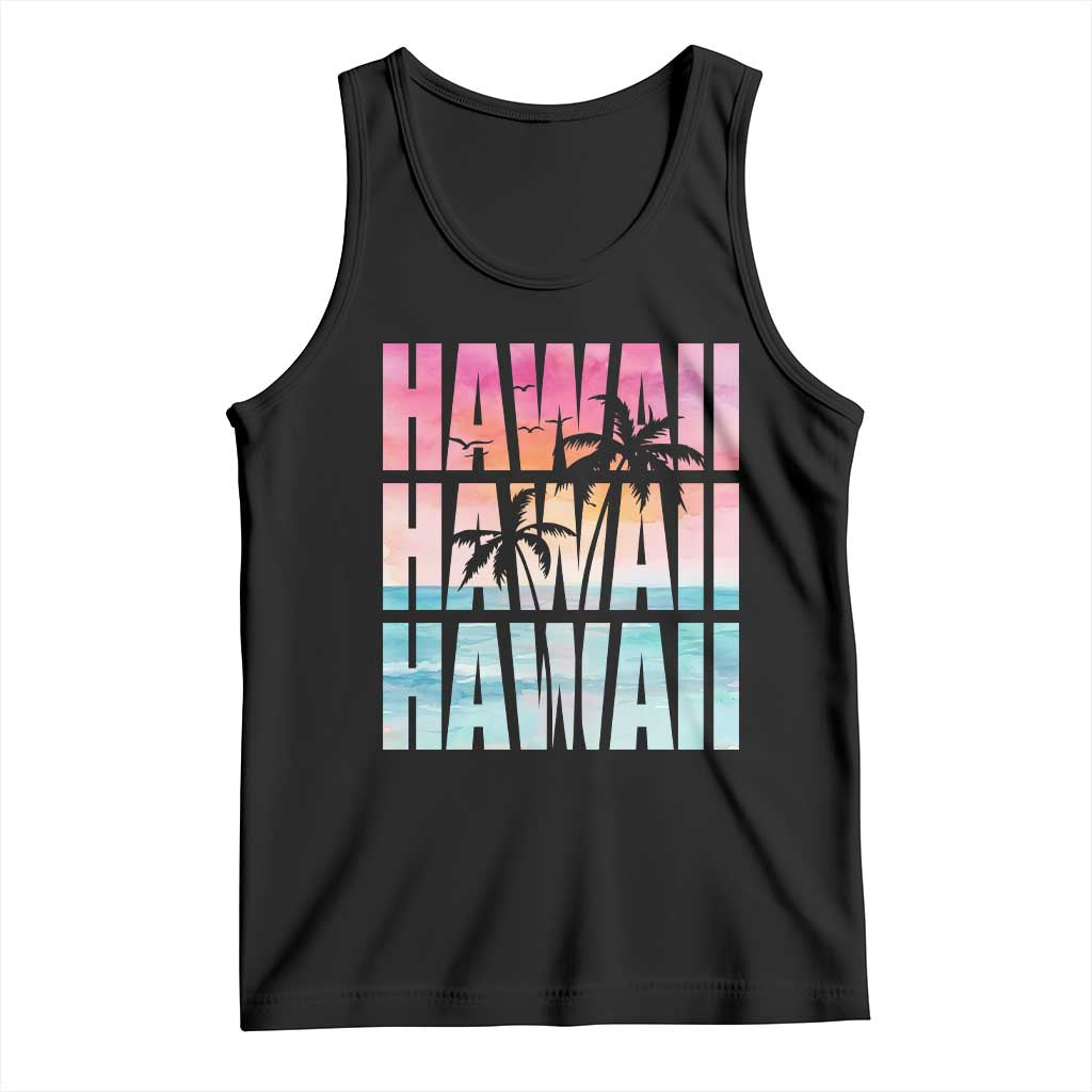 Hawaii Summer Vacation Tank Top Vintage Tropical Beach Graphic TS14 Black Print Your Wear