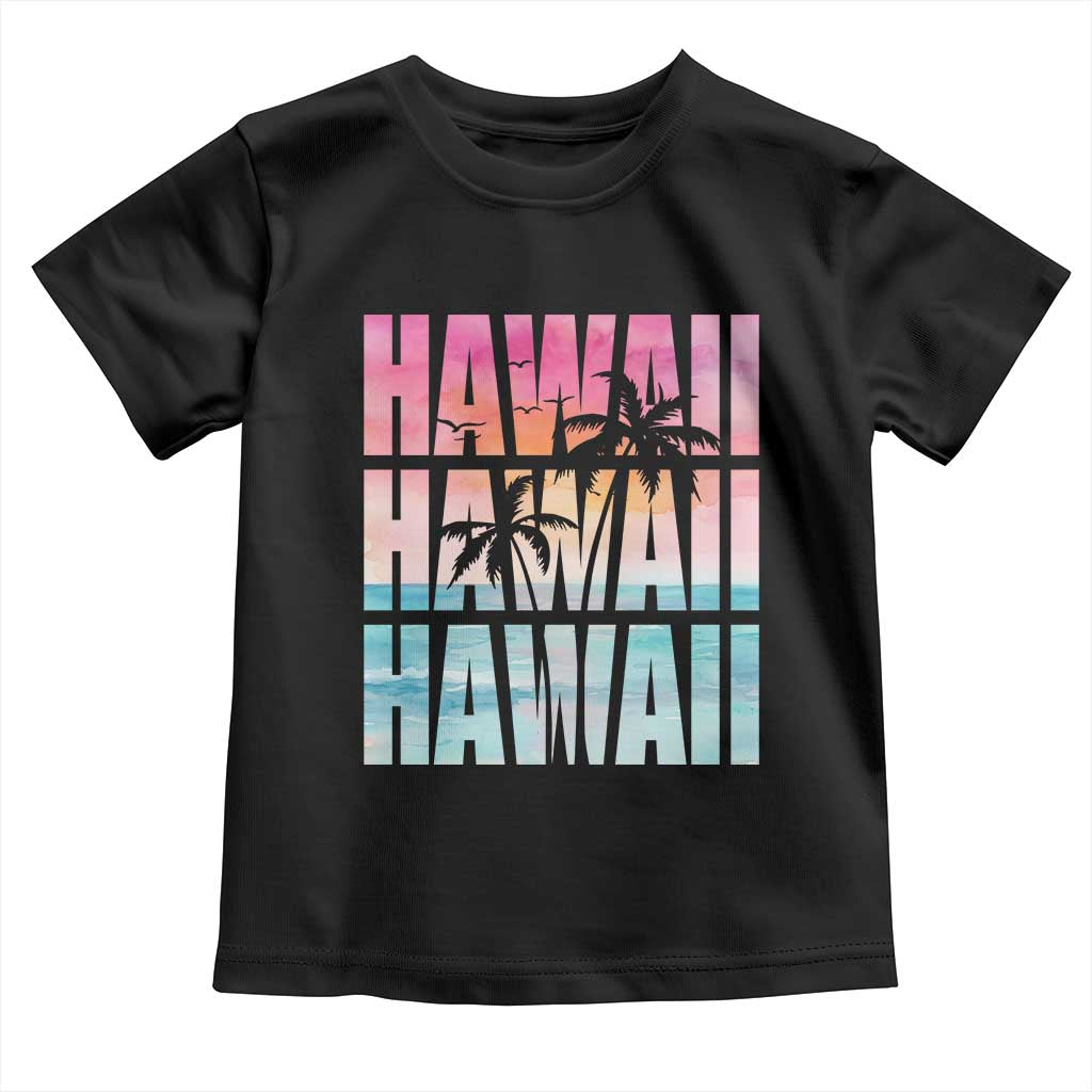 Hawaii Summer Vacation Toddler T Shirt Vintage Tropical Beach Graphic TS14 Black Print Your Wear