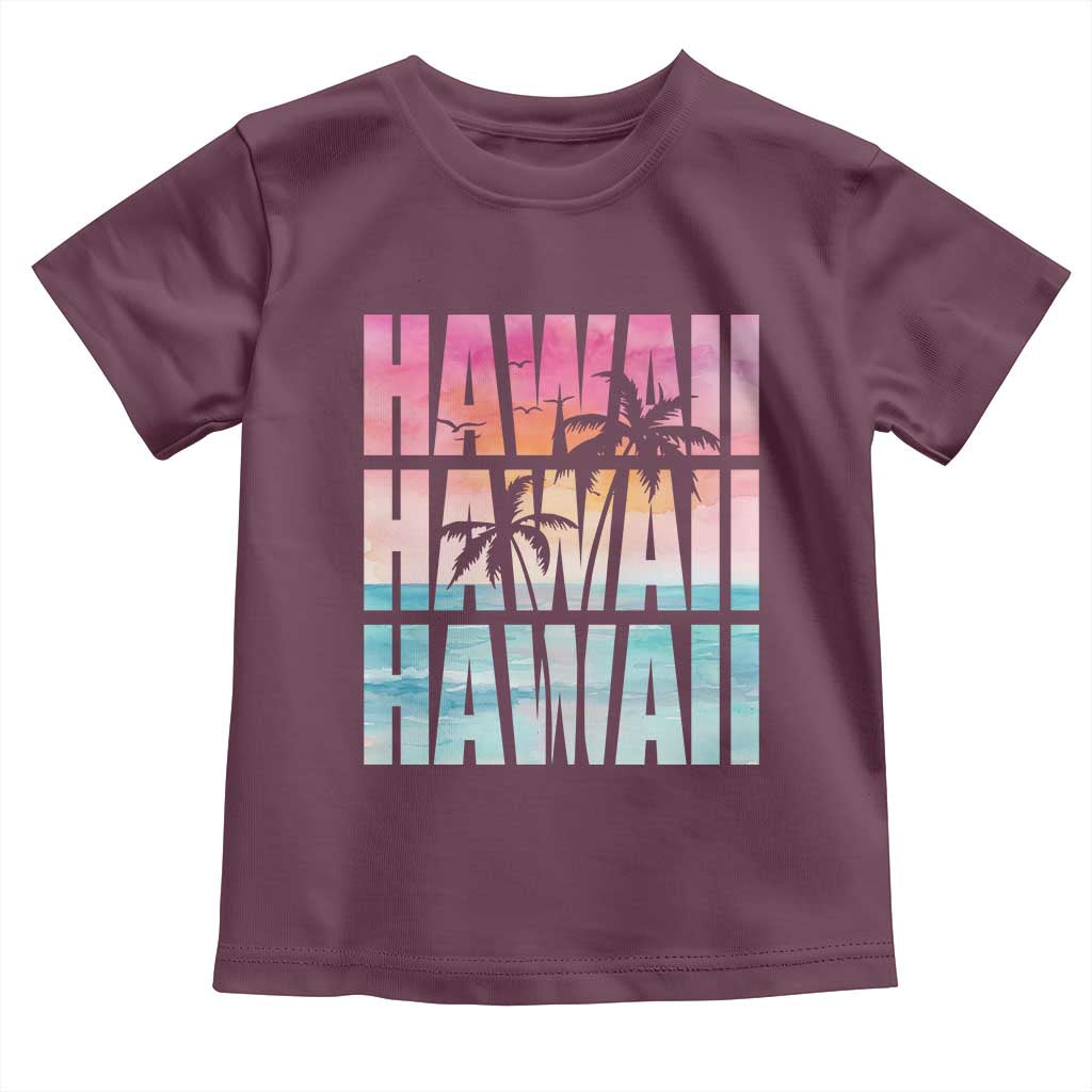 Hawaii Summer Vacation Toddler T Shirt Vintage Tropical Beach Graphic