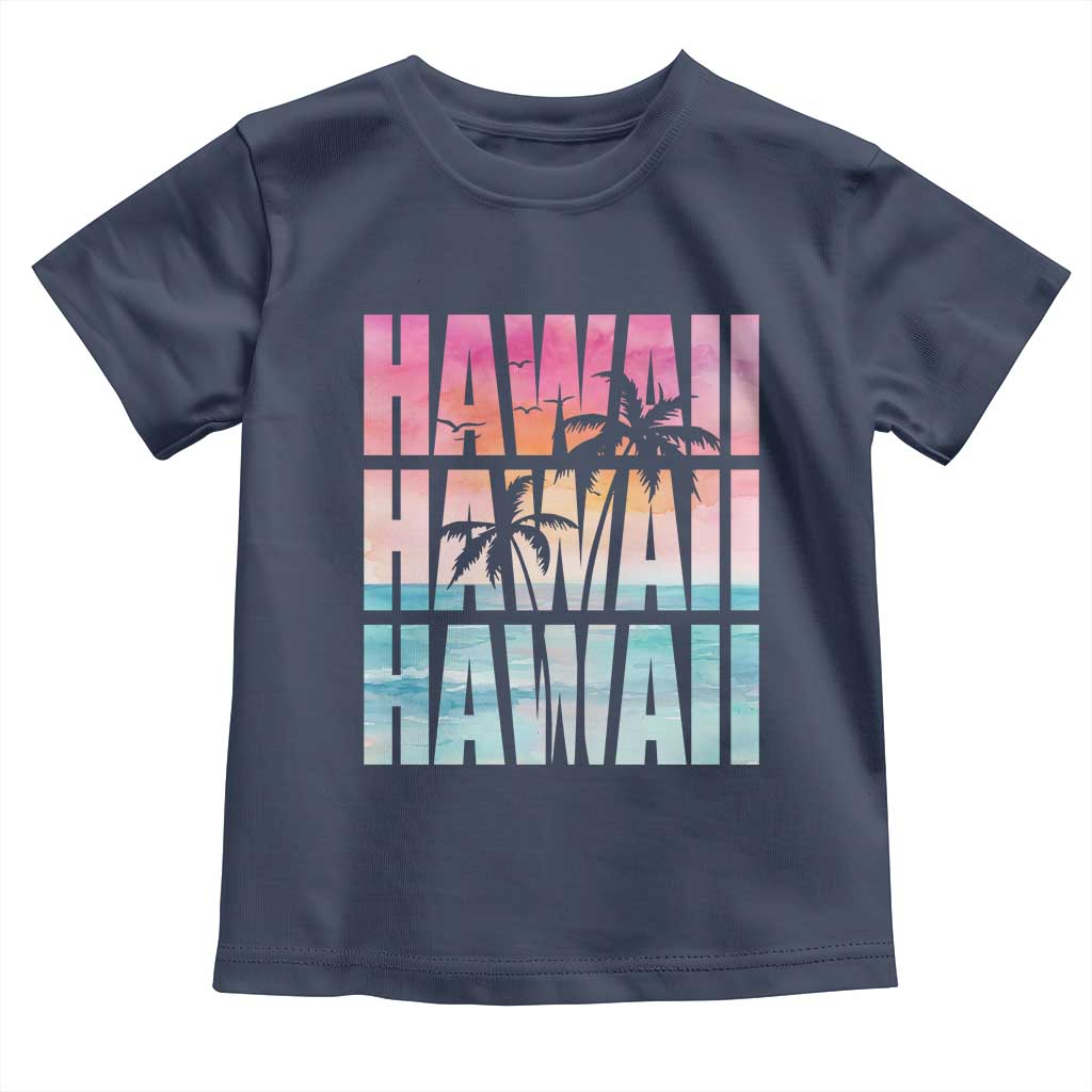 Hawaii Summer Vacation Toddler T Shirt Vintage Tropical Beach Graphic